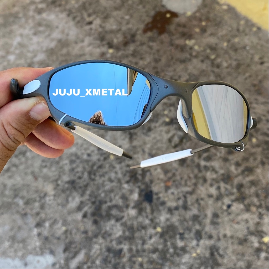 Óculos de Sol Juliete X-metal Mars 24k Penny Doublex Tio Lentes Prata c/ Borracha Branca