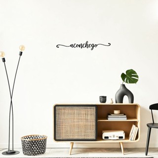 Palavra de Parede Aconchego Lettering Em Mdf Preto M2 Minimalista Escultura Aplique Decorativo Casa Sala Quarto