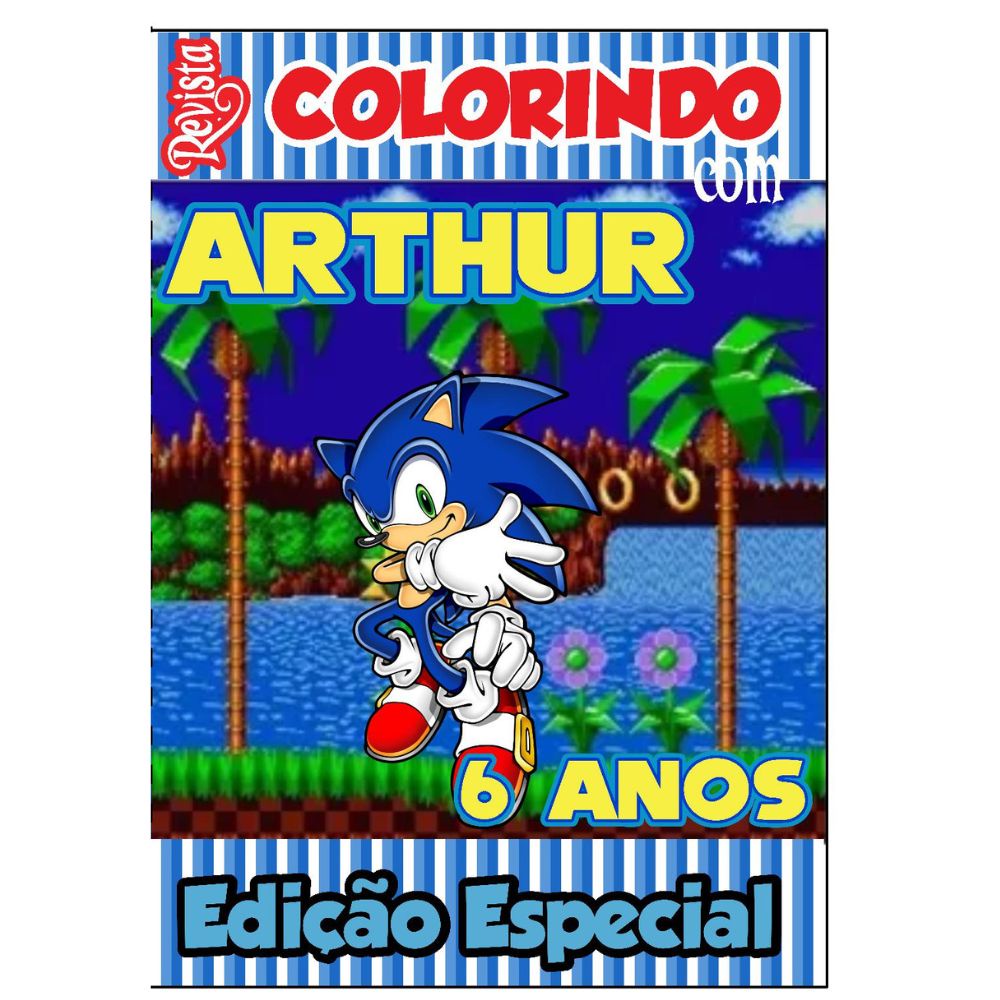 Livro De Colorir Personalizado / Revistinha de Colorir  - Tema: Sonic