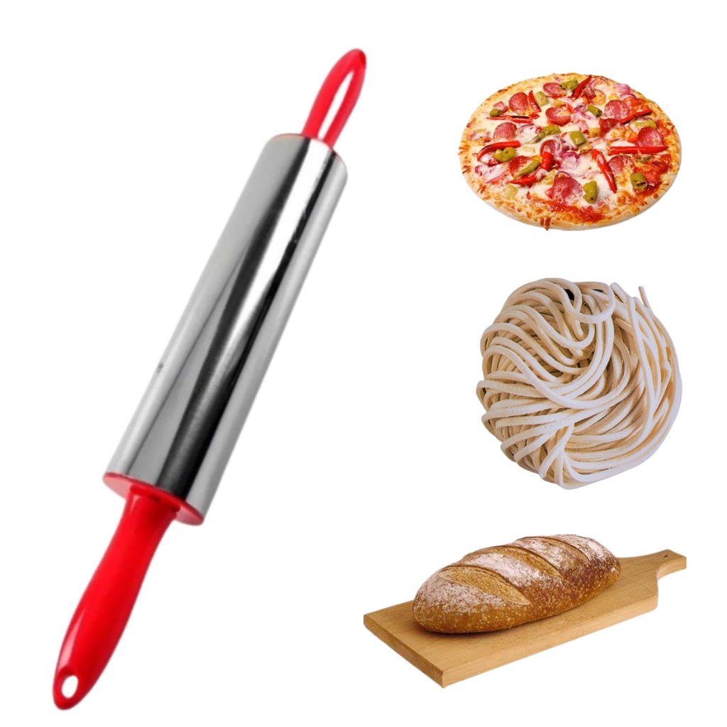 Rolo Inox Para Massa Macarrão E Pizza Cozinha Profissional GIRATORIO GARANTIA