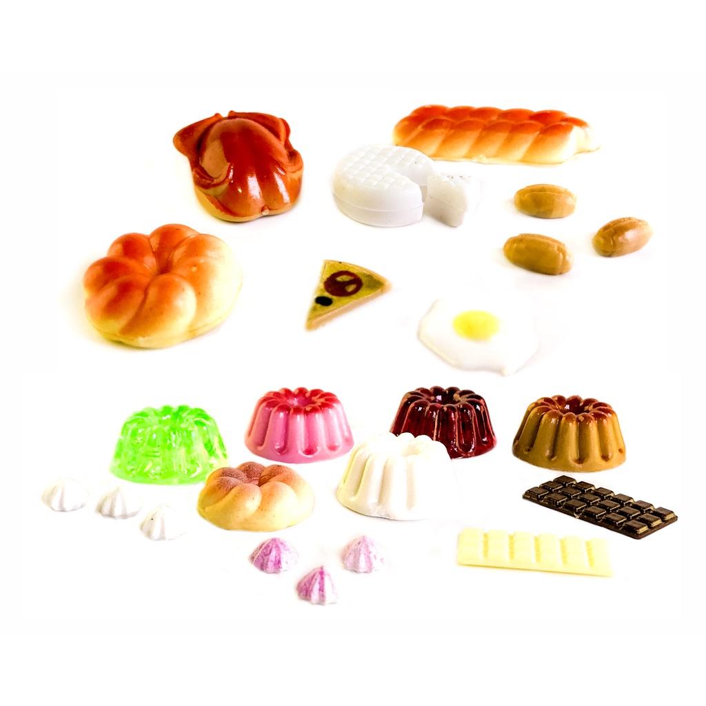 Kit Miniatura de comida Salgada e Doces- 24 unidades comida miniatura CUTEBEE DIY Casa de boneca art