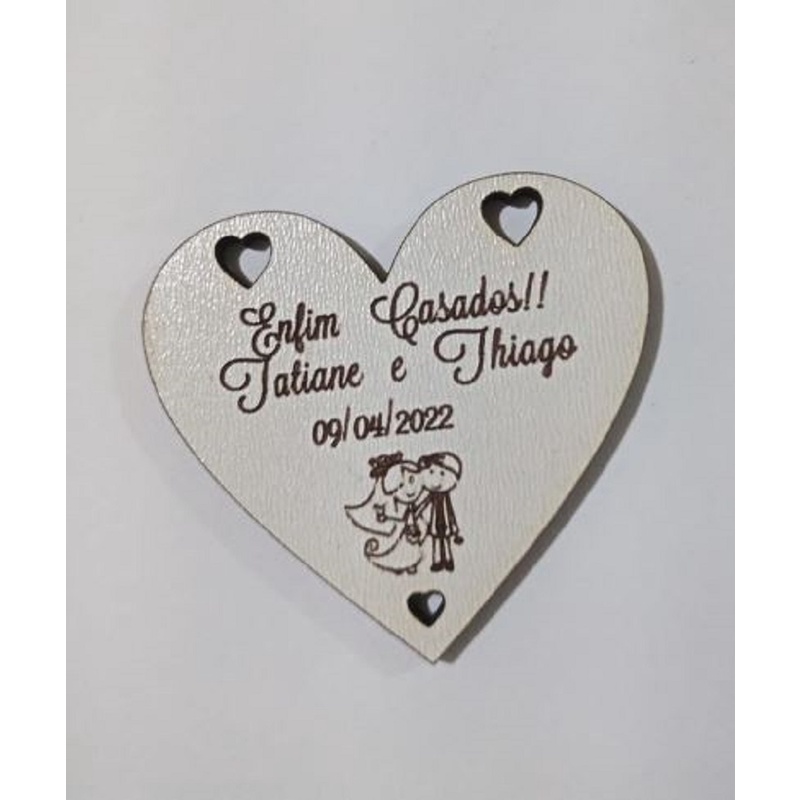 Pacote com 30 Chaveiros Personalizados MDF Branco Lembrancinhas Casamentos Aniversários