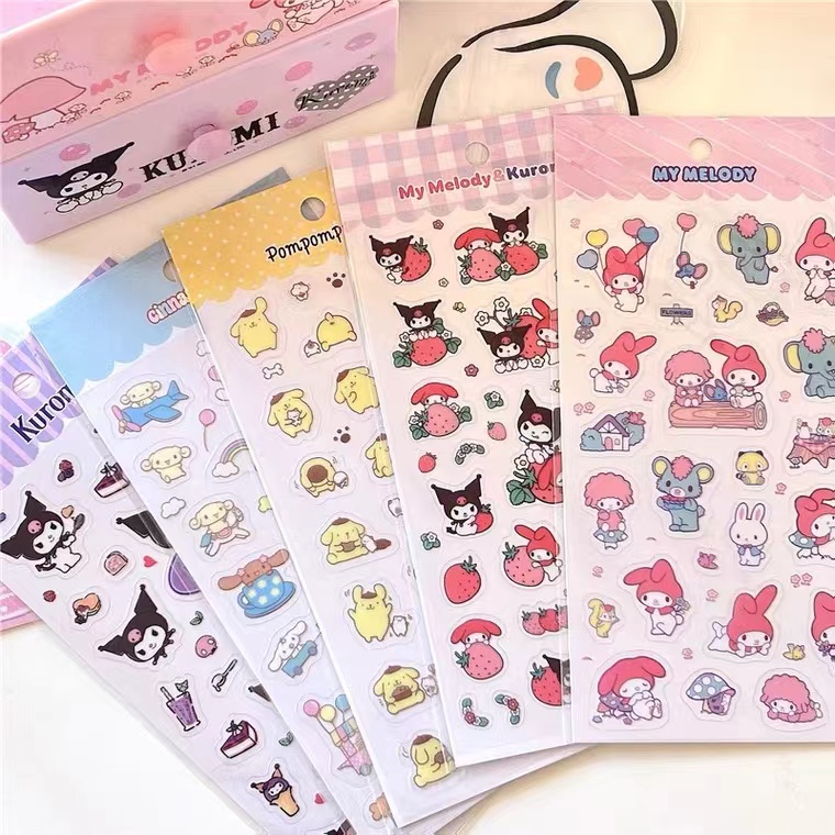 Steve Sanrio Adesivo Transparente Fofo Desenho Animado Kulomi Cinnamoroll Pvc Impermeável Adesivos Jouranl Deco