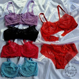 Kit 05 Conjuntos de Renda Luxo Confortável com Aro sem Bojo Lingerie Bruna