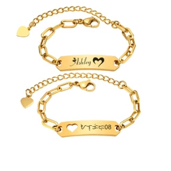 Vnox Pulseira De Identificação Para Bebês , Corrente De Nome Do Bebê , Presente De Aniversário Meninos De Menina