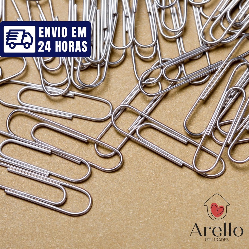 200 Clips de papel prata clipes de metal niquelado 28mm Shopee Brasil