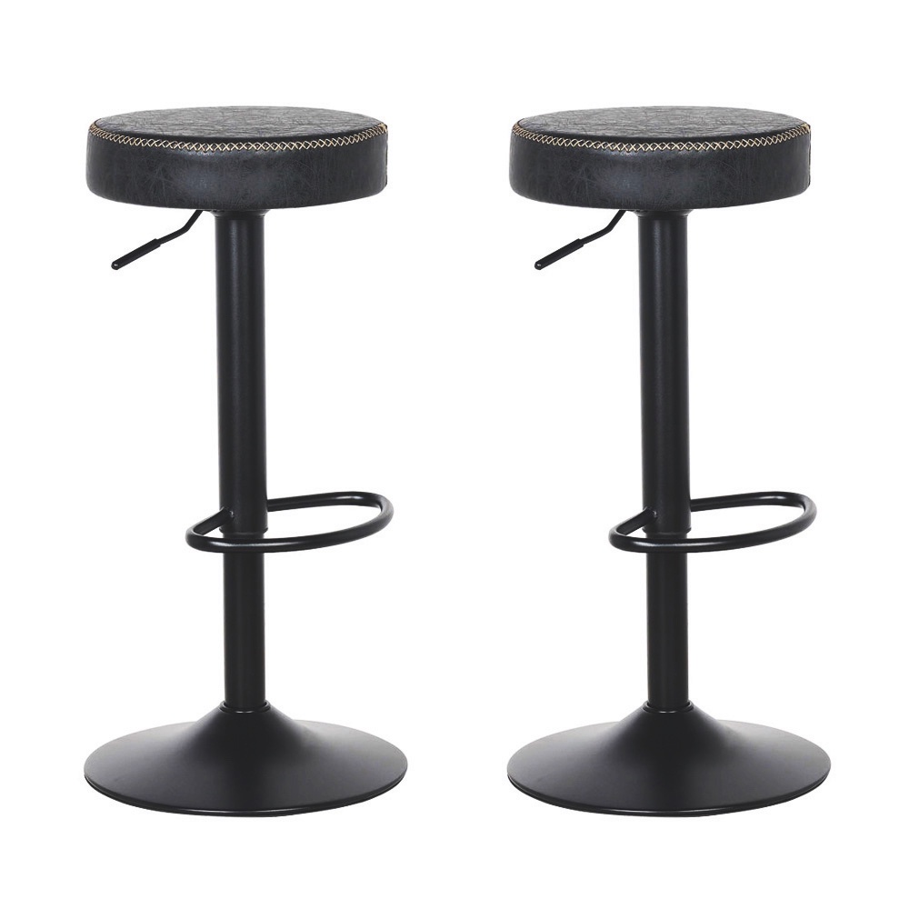 Kit 2 Banquetas Altas para Bar Cozinha Restaurante Viena Preta Vintage Regulável em Oferta na Shopee