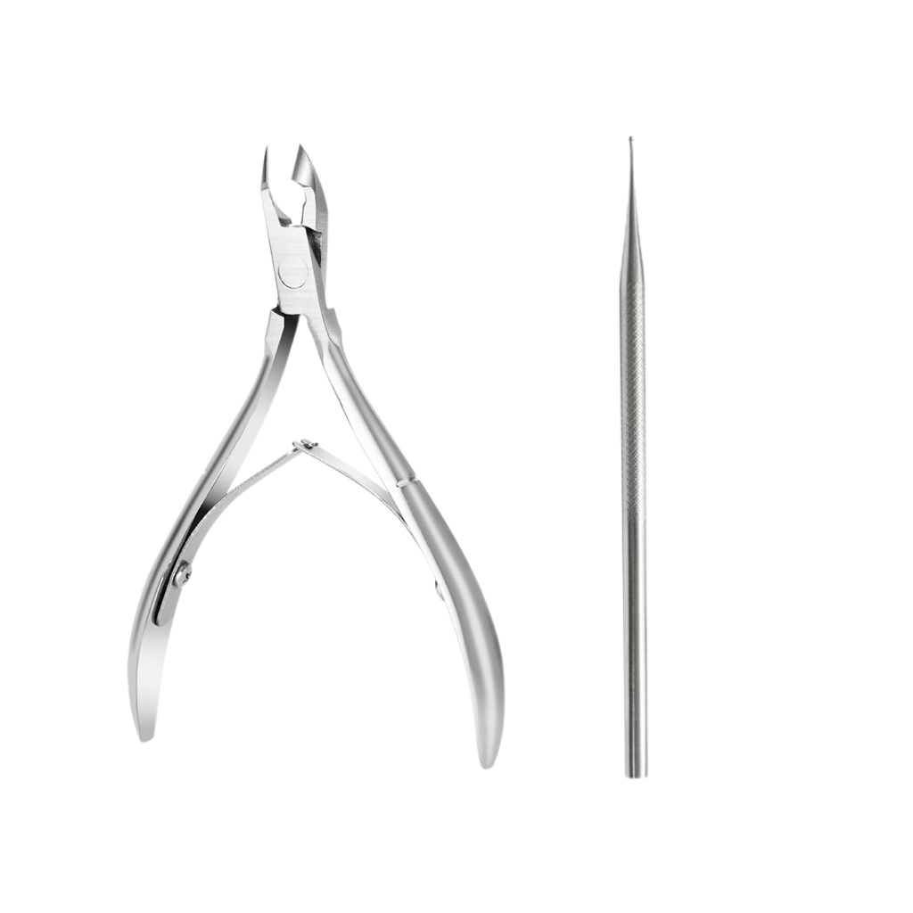 Kit Cutelaria 01 Alicate De Cutícula Profissional + 01 Boleador Aço Inox - Bella Inox