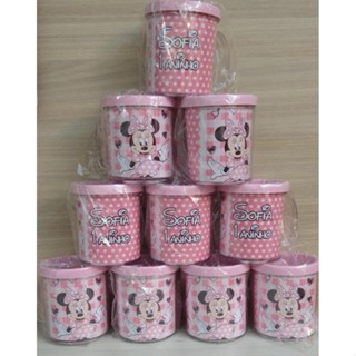 10 Caneca com alça acrílica para festa infantil lembrancinha Minnie Rosa