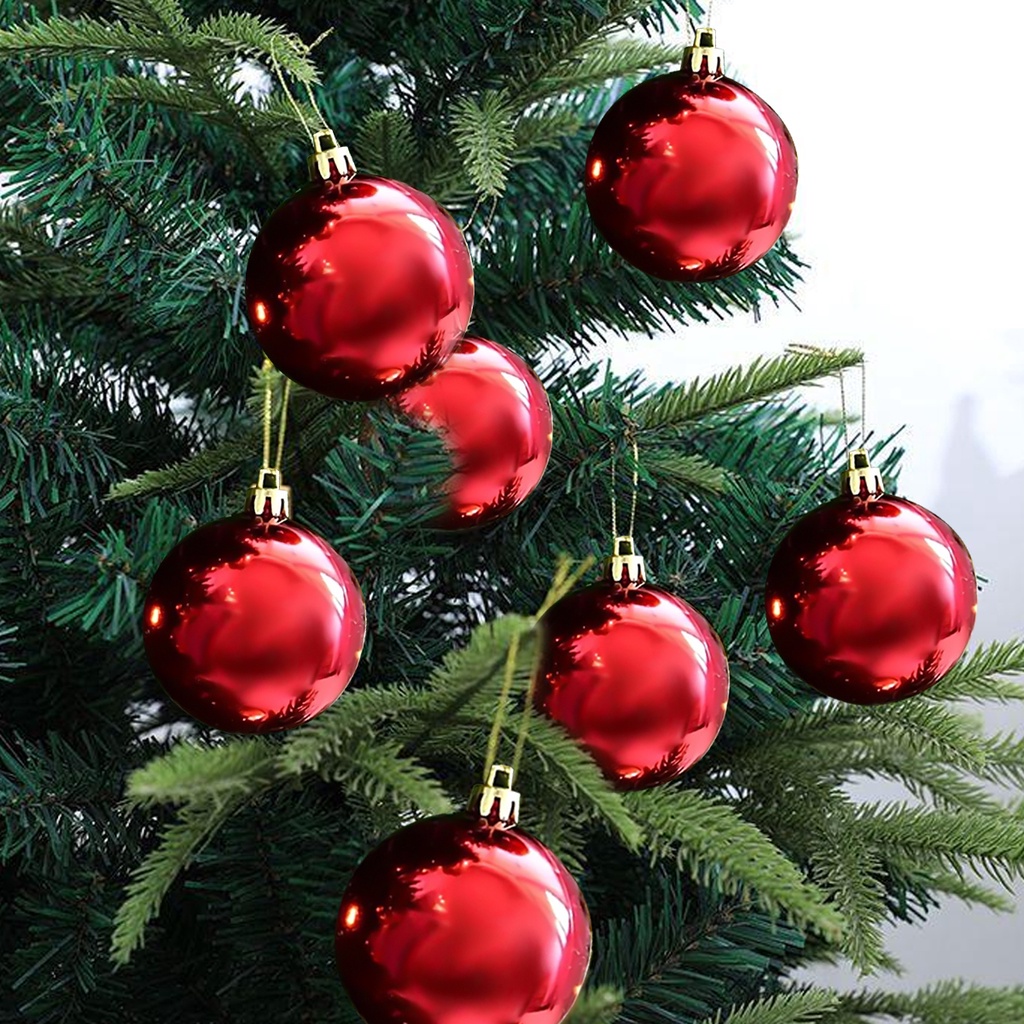 Kit c/ 12 Bolas Enfeites Decoração Árvore De Natal Vermelha 4cm | Shopee  Brasil