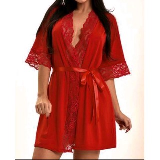 Robe Hoby Microfibra Renda Luxo Sensual Conforto Roupão Sexy Noiva Lua De Mel Chá De Lingerie
