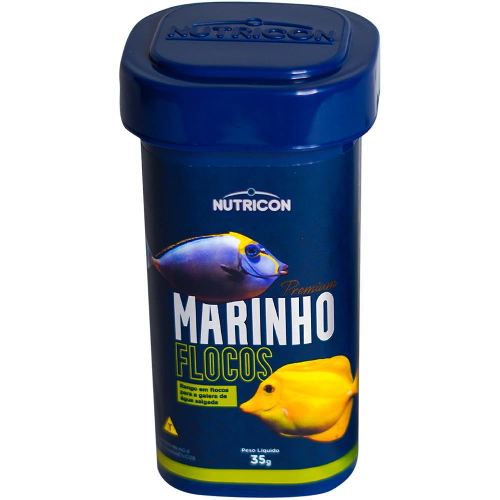 Ração Para Peixes Alimento Nutricon Marinho Flocos 35 Gr