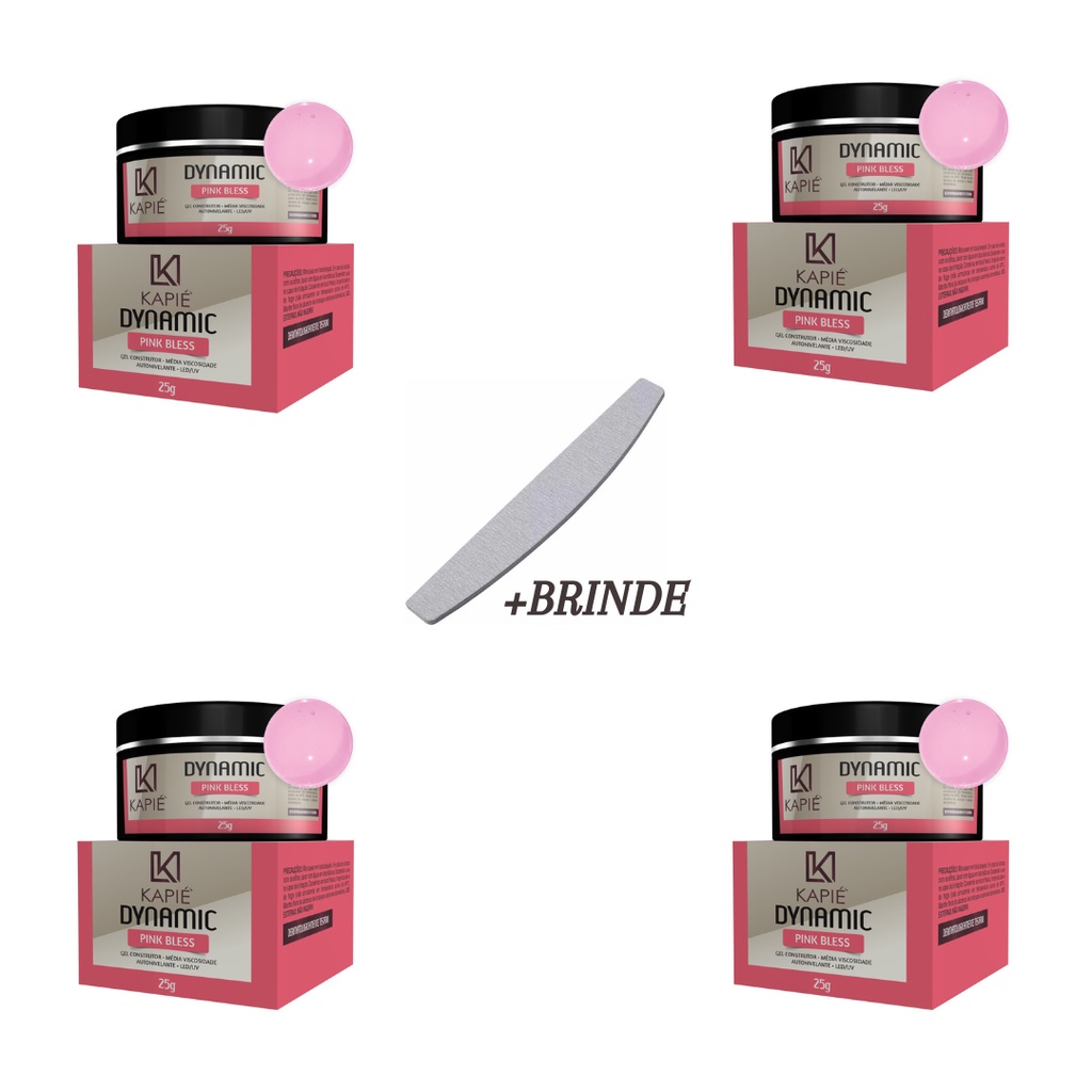 Kit 4 Géis Kapie Pink Bless 25g Unhas Em Gel Atacado