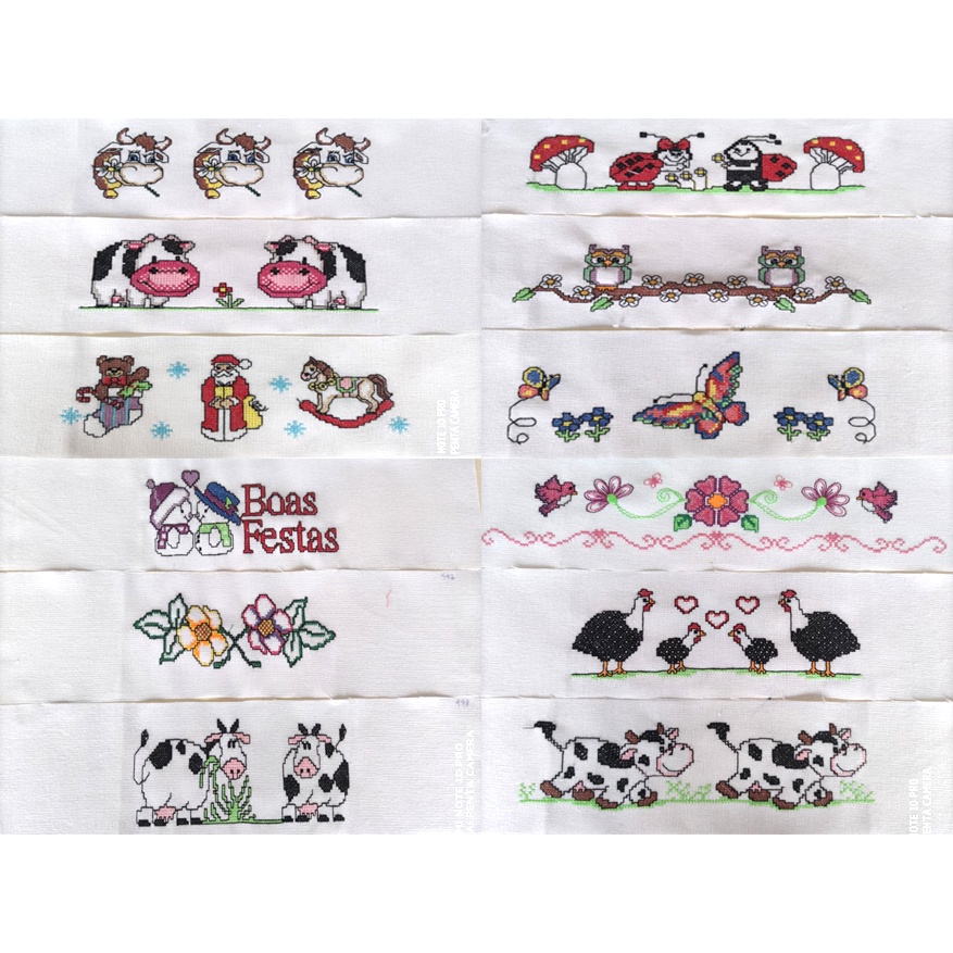 Barrinhas Bordadas Em Ponto  Cruz Para Fabricação de Pano de Prato - 20 Unidades em Oferta na Shopee