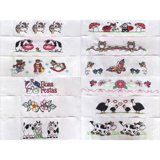 Barrinhas Bordadas Em Ponto  Cruz Para Fabricação de Pano de Prato - 20 Unidades em Oferta na Shopee