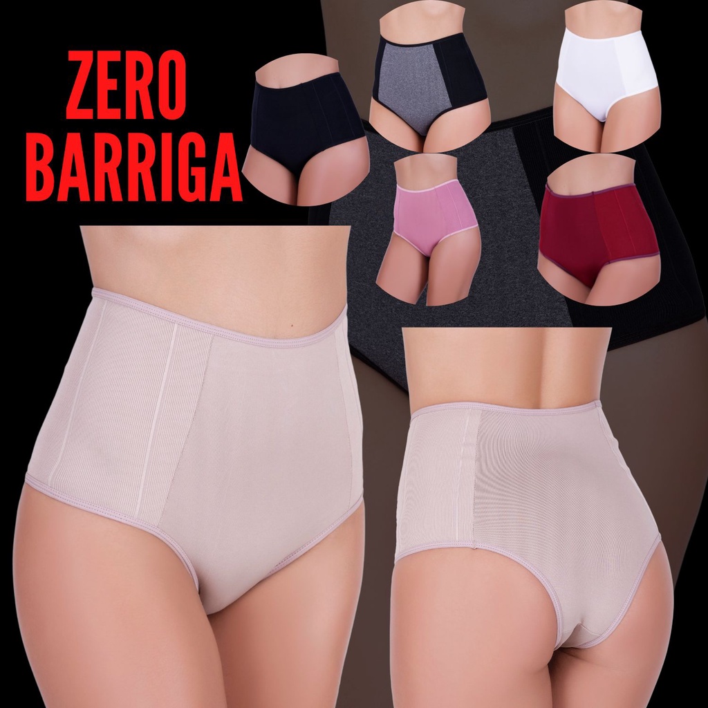kit 5 calcinhas pos parto cintura alta segura barriga modeladora sustentação lingerie especial