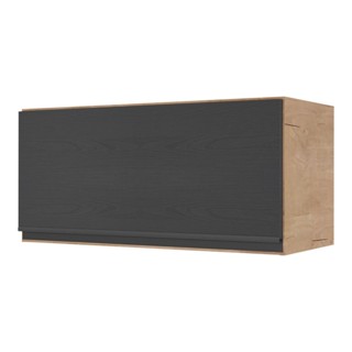 Armário de Cozinha Aéreo 1 Porta Basculante 70cm Lisboa Multimóveis MP2125 Rustic/Preto