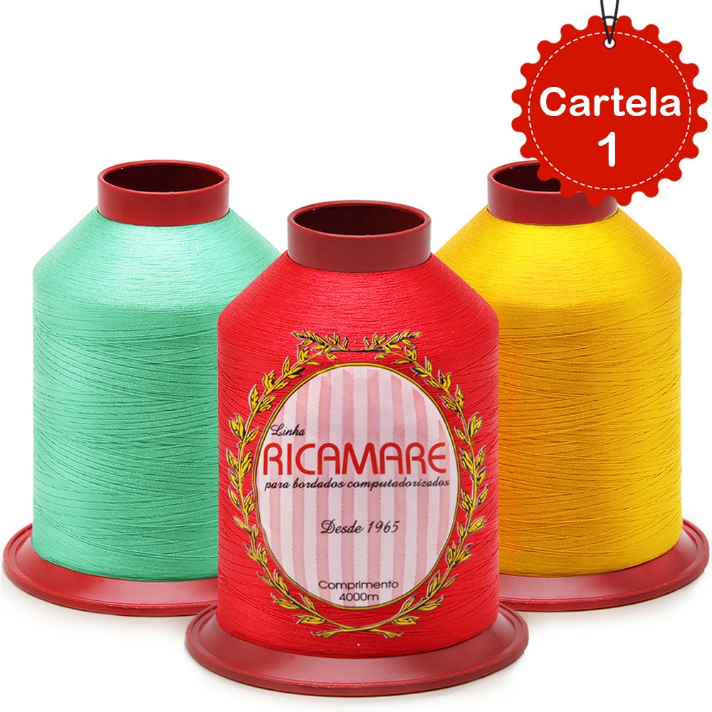 Linha Ricamare Para Bordar VC 4000mts 100% Poliéster Cartela 1