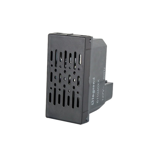 TOMADA MODULO CAMPAINHA CIGARRA BIVOLT (SOM) - PIAL PLUS + PRETO