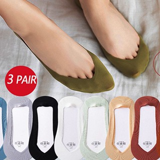 【 3Pares】Metade Invisível Unisex Anti-Slip Shoe Com Silicone No Salto Um Tamanho