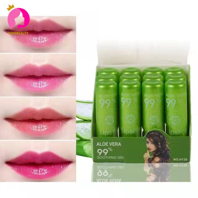 Promoção Batom Aloe Vera 99 % Bálsamo Labial Cor Mágica Mudança De Temperatura Suhu Badan