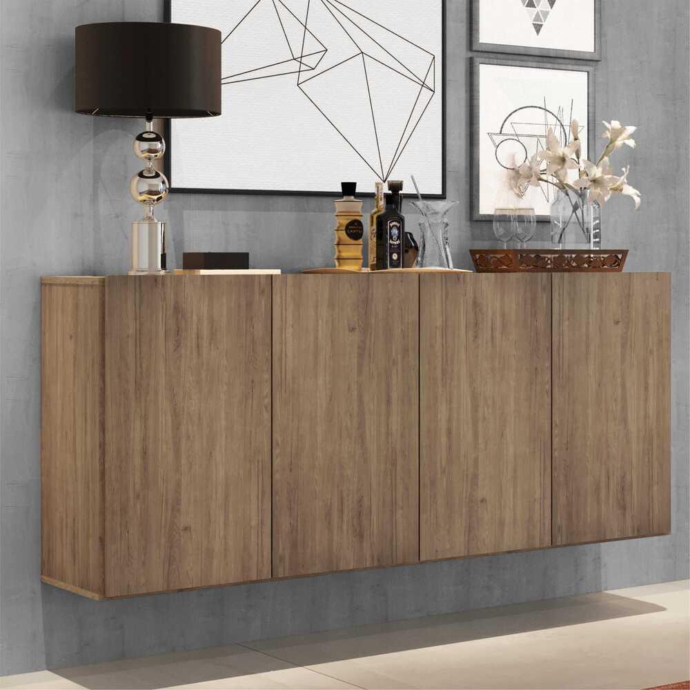 Aparador Buffet 4 Portas Suspenso Veneza Multimóveis Rustic - Home & Living