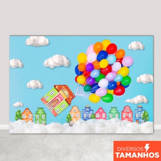 Fundo Fotográfico Dia das Crianças Casa Balões Em Tecido FFA-482 em Oferta na Shopee