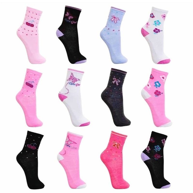 Kit 6/12/24 Pares de Meia Feminina Cano Alto Adulto e Juvenil