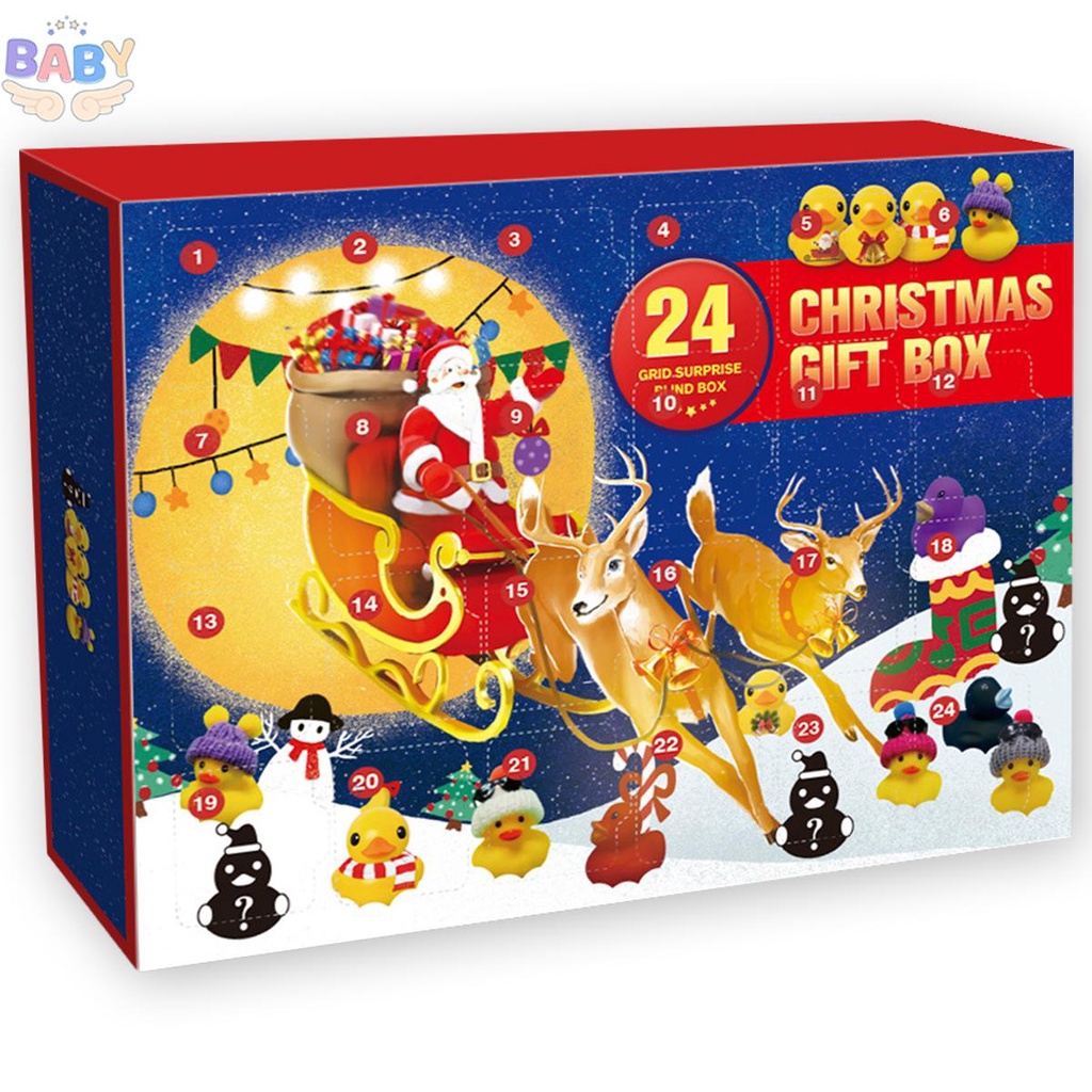 JOYIN Christmas 24 Days Countdown Advent Calendar With 24 Rubber Ducks