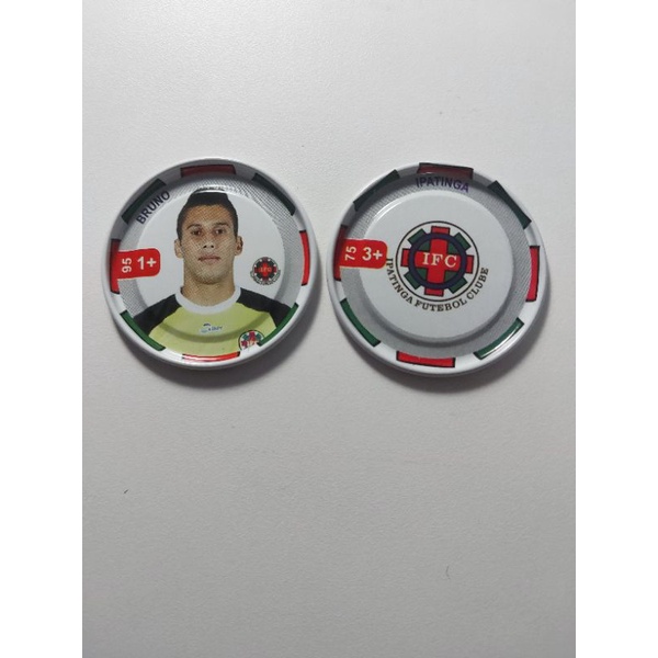 02 Tazos Original de Metal Bruno / Ipatinga F.C Panini Brasileiro 2012 Flipix Metalix