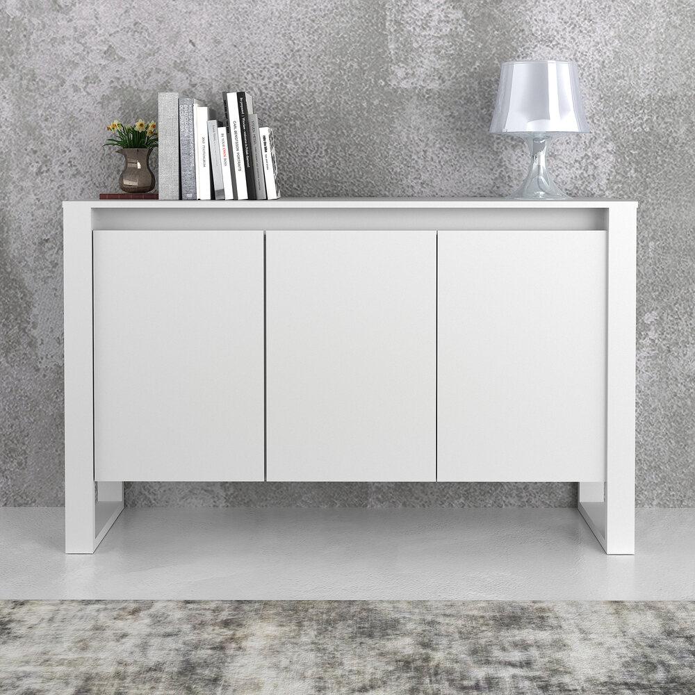 Balcão Escritório com 3 Portas Multimóveis CR25044 Branco - Home & Living