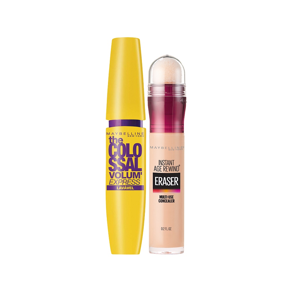 Kit Maybelline NY - Máscara de Cílios The Colossal + Corretivo Eraser