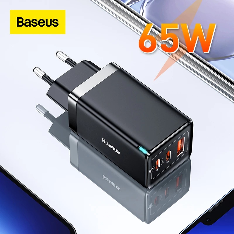 Baseus PD 65W GaN Carregador Rápido Suporte Carga Rápida 4.0 3.0 Phone 11 Pro Macbook Xiaomi