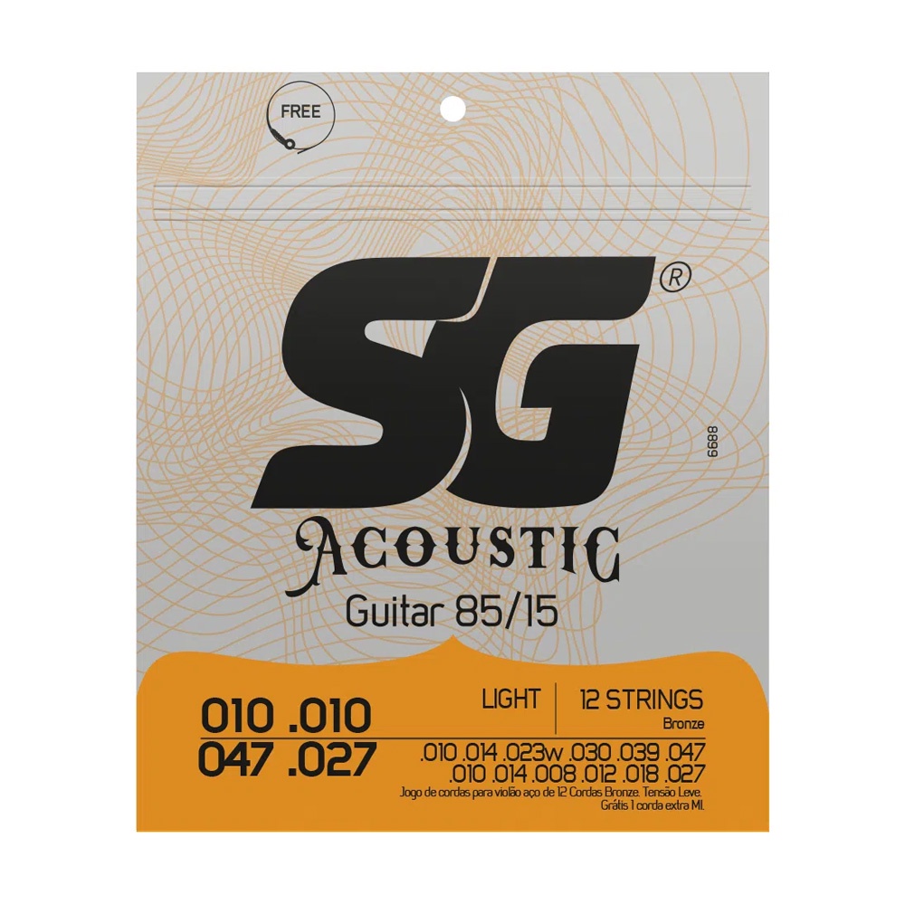 Encordoamento Violão 12 Cordas Bronze 85/15 010 SG em Oferta na Shopee