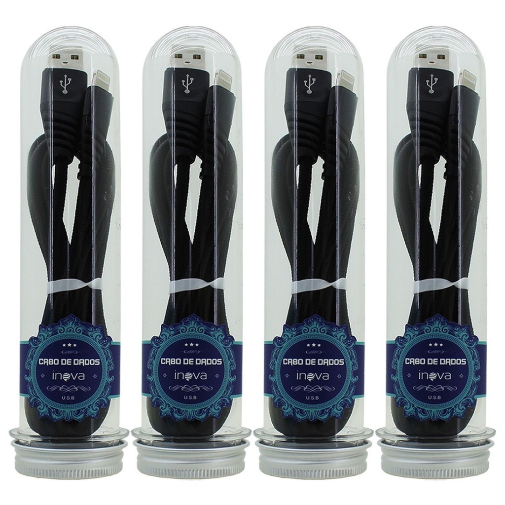 Oferta Kit 4 Cabos Carregador iPhone 2 Metros