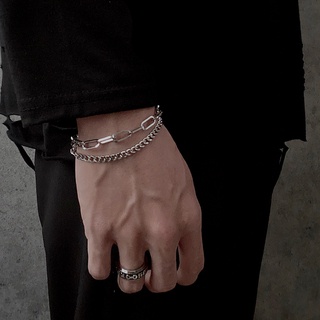 Pulseira De Dupla Camada Emenda Estilo Coreano Simples Masculina E Feminina Tendência De hip hop Personalidade Legal