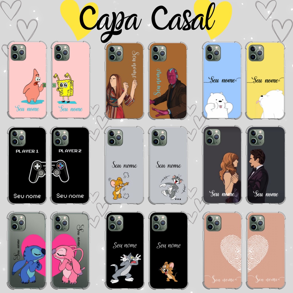 Capinha personalizada Casal (1) para todos os aparelhos Samsung/ Iphone/ Motorola/ Xiaomi/ LG