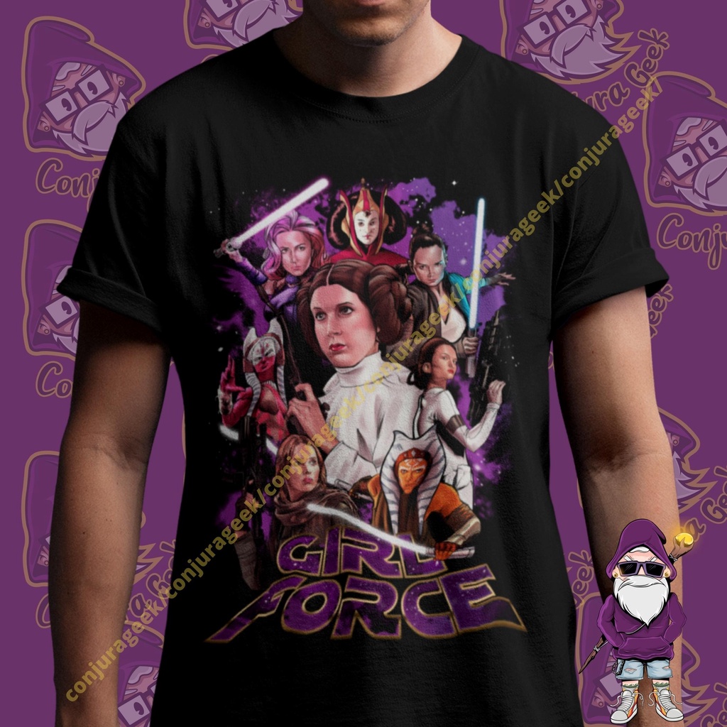 Camiseta Geek Qualidade Premium Star Wars Princesa Leia Rey Girl