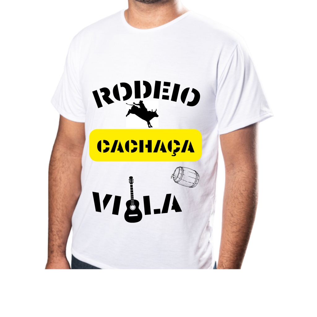 Camiseta Masculina Frase Country Rodeio Cachaça Viola Camisa 100% Poliéster