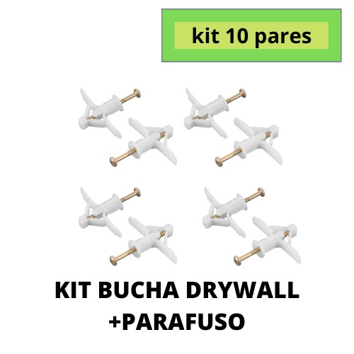 Kit Bucha S Nylon Para Drywall C Parafuso Mm Gesso Parede Escorrega O Pre O