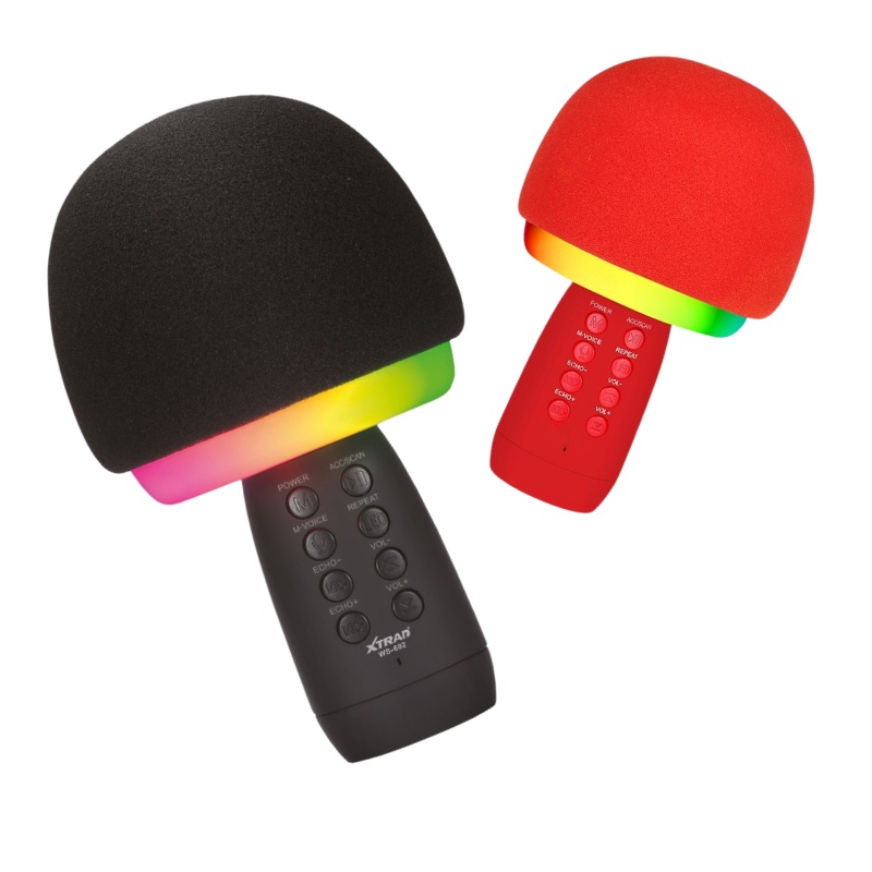 Microfone Karaokê Portátil com Caixa de som Bluetooth RGB Redução de Ruído Edeito Voz Luz