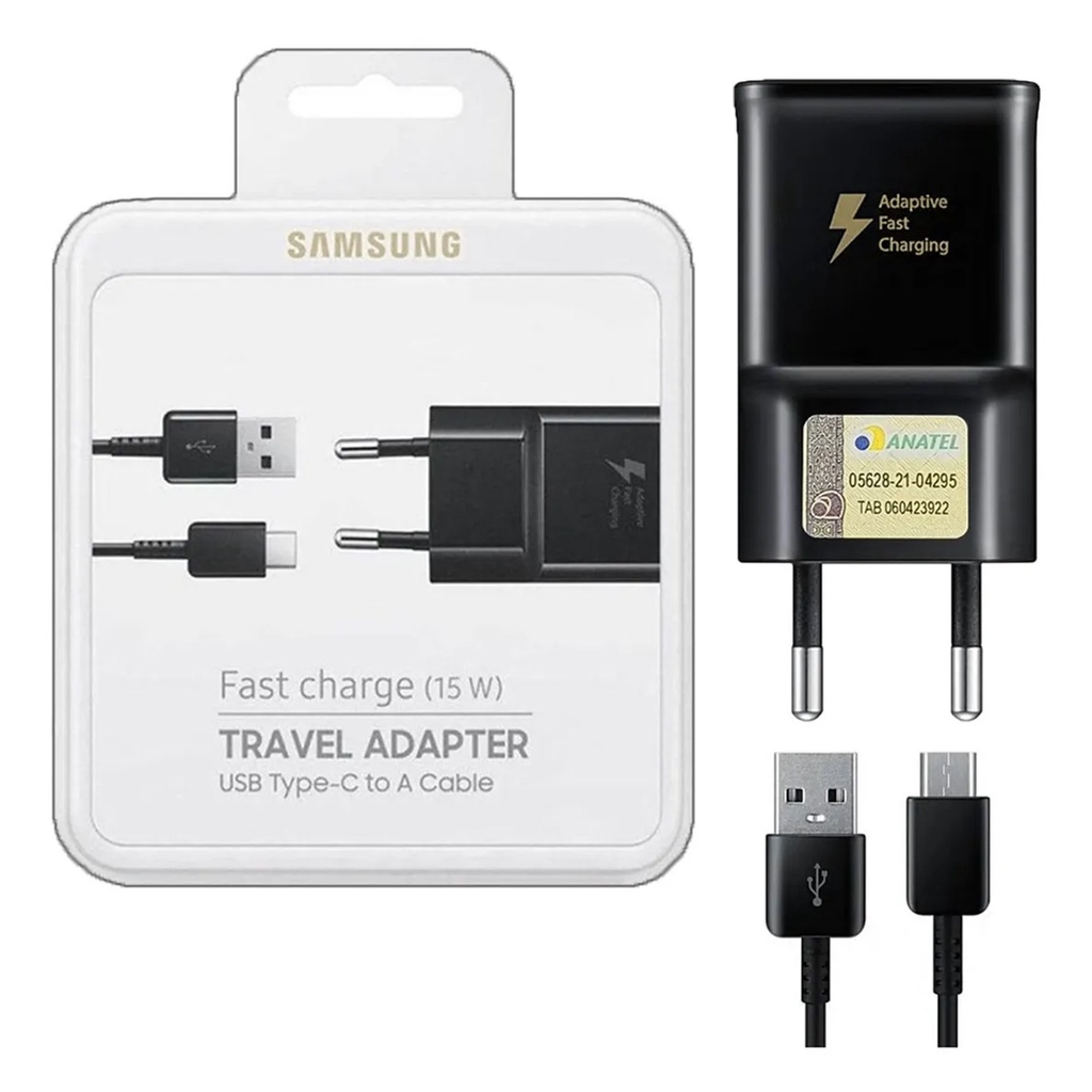 Carregador Original Samsung Turbo USB C Novo Preto | Shopee Brasil