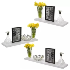 Prateleiras Lisa 50x15cm Reta Branco De Parede Livro Organizadora Cozinha Quarto