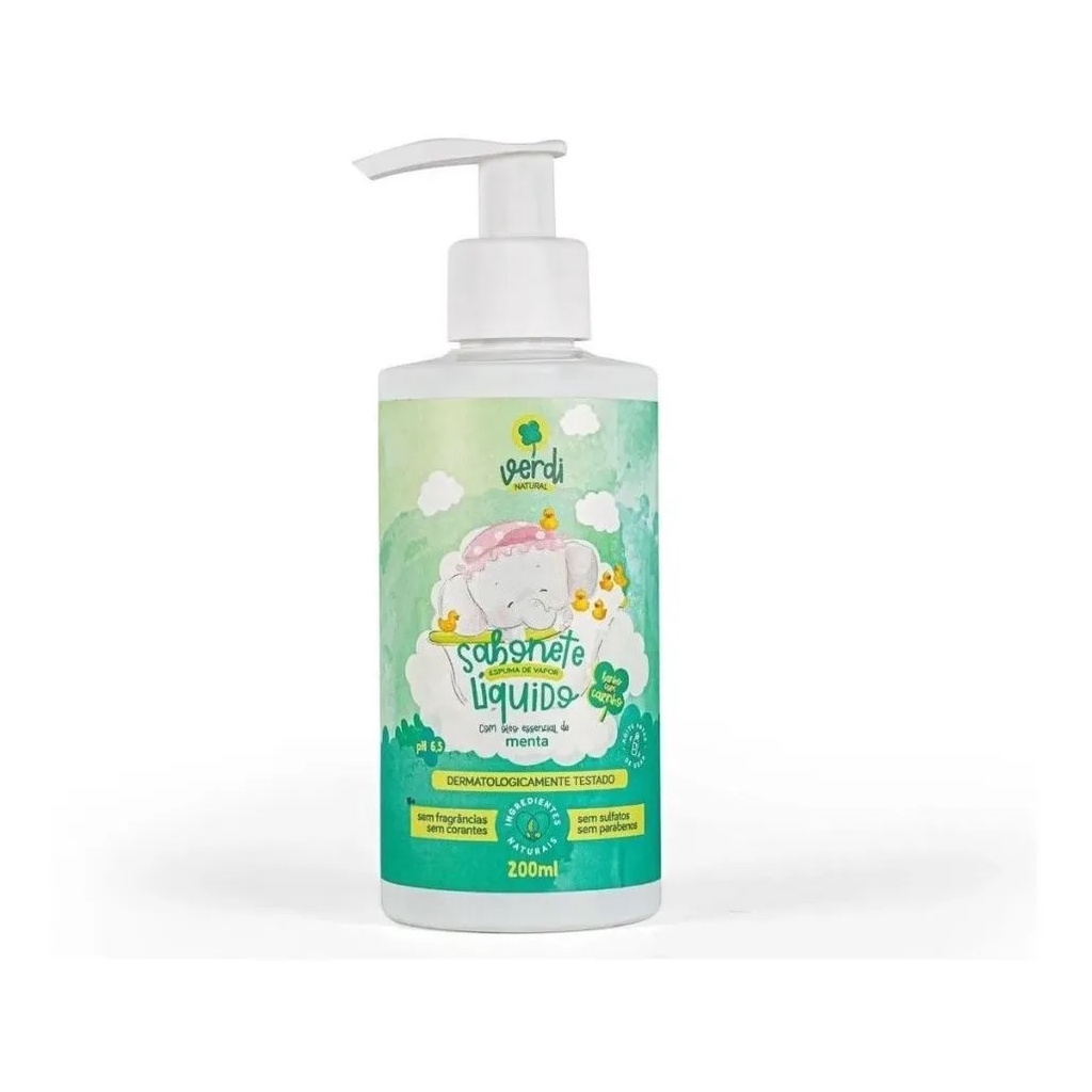 Sabonete Líquido Espuma Vapor c/ Óleo de Menta Verdi Natural Sabonete Descongestionante Verdi