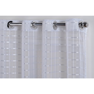 Cortina Voil Xadrez Janela Pequena 2,50 Largura 1,20 Altura Ilhos Cromado em Oferta na Shopee
