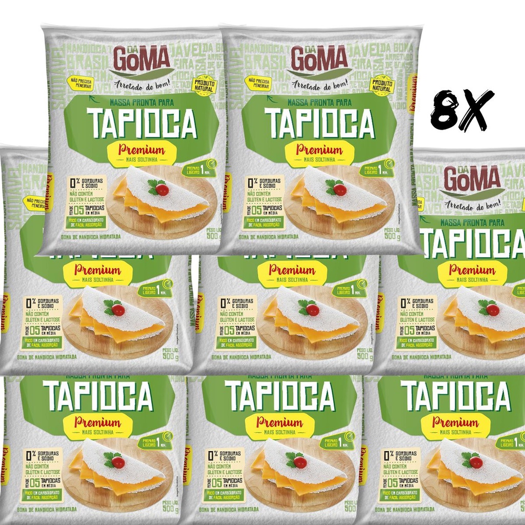 Kit 8x Massa para Tapioca Pronta Sem Glúten 500g | Shopee Brasil