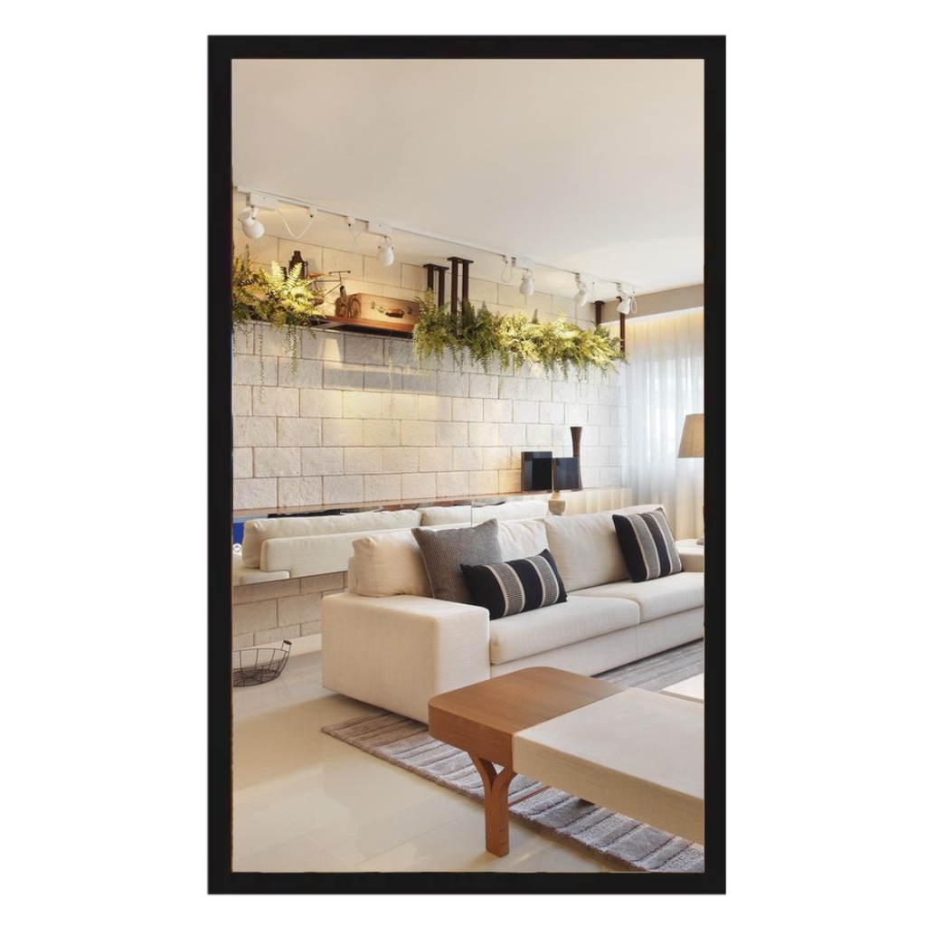 Espelho de Parede Para Quarto Sala Hall Lavabo 42X62CM Com Moldura Imagem Nítida em Oferta na Shopee