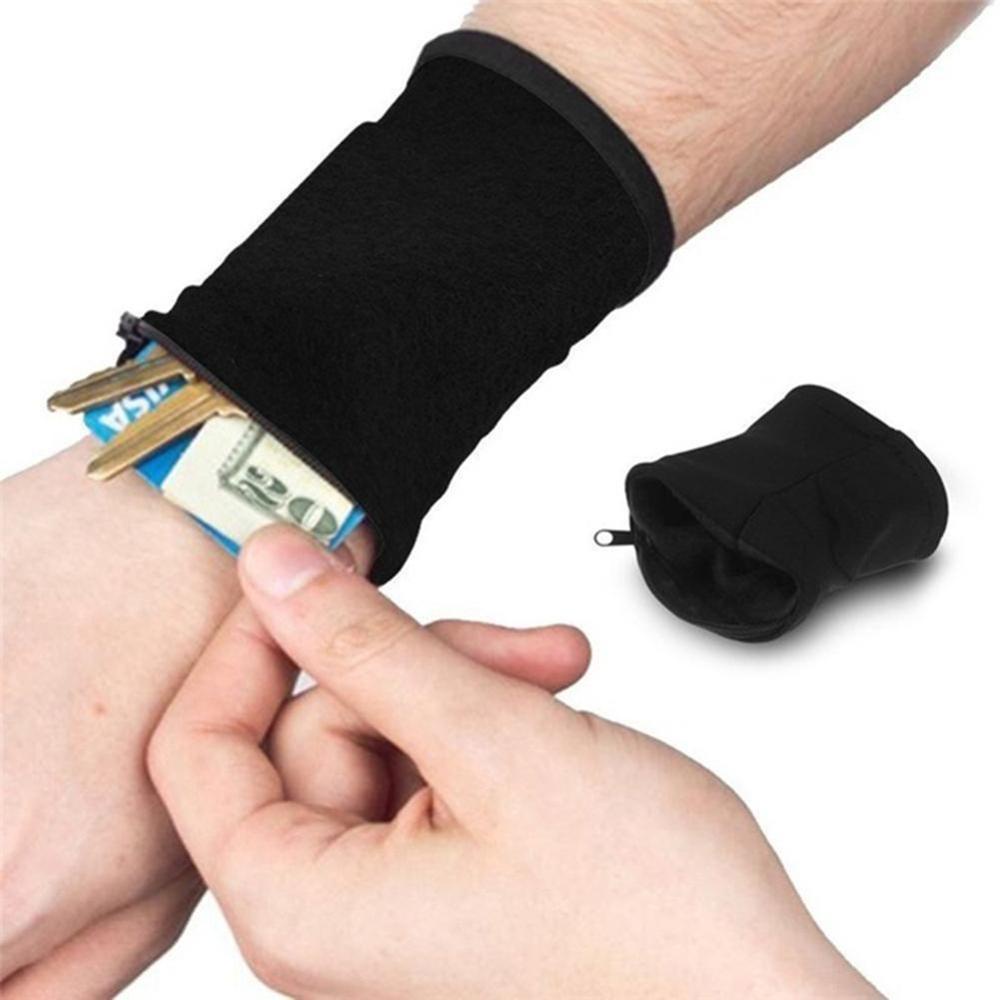 Mini Mulher Homens Carteira De Pulso Bolsa Fitness Band Esportiva Com Zíper Pulseira De Corrida Academia Bicicleta De Algodão Para Segurança De Moedas