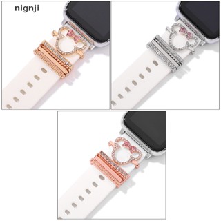 Nignji 1 Conjunto De Decoração Para Apple Watch Band Decorativo Ch Hello Kitty Desenho Animado Versátil Pulseira De Relógio Com Fivela Decorativa Incrustada Jóias De Silicone Acessórios Decorativos Ri