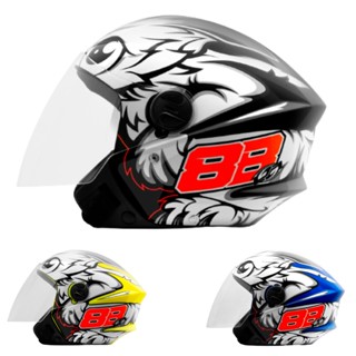 Capacete Moto Aberto Pro Tork Feminino e Masculino New Liberty Three 3 GP 88 Brilhante Com Viseira Cristal